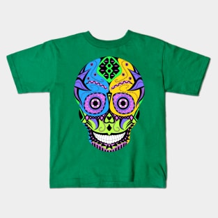 smile and die ecopop skull pattern Kids T-Shirt